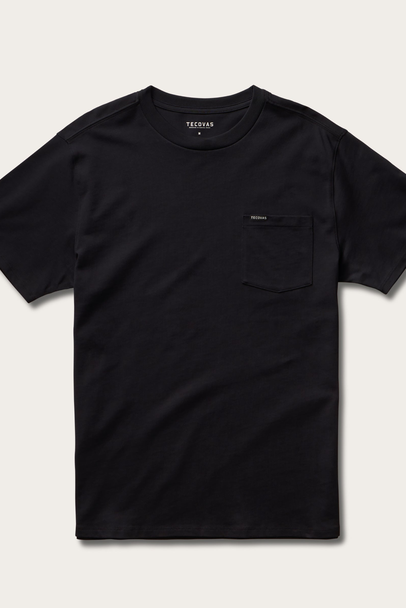 Tecovas Men's Standard Issue Pocket T-Shirt, Black, Cotton, Small