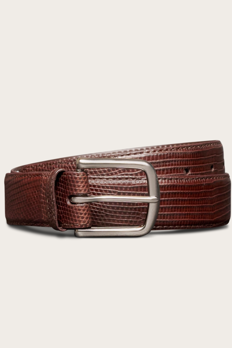 Tecovas Men's Lizard Belt, Hazelnut, Size 44