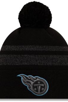 Men's New Era Black Tennessee Titans Dispatch Cuffed Knit Hat With Pom