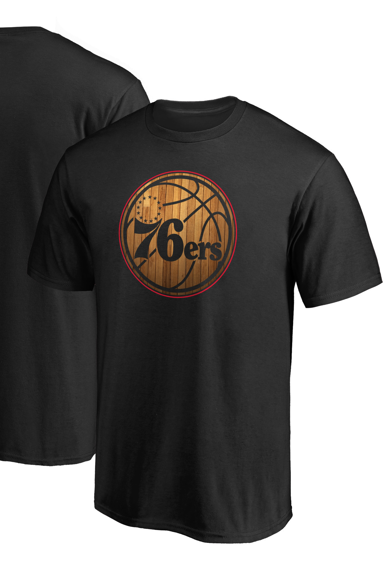 Men's  Black Philadelphia 76ers Hardwood T-Shirt