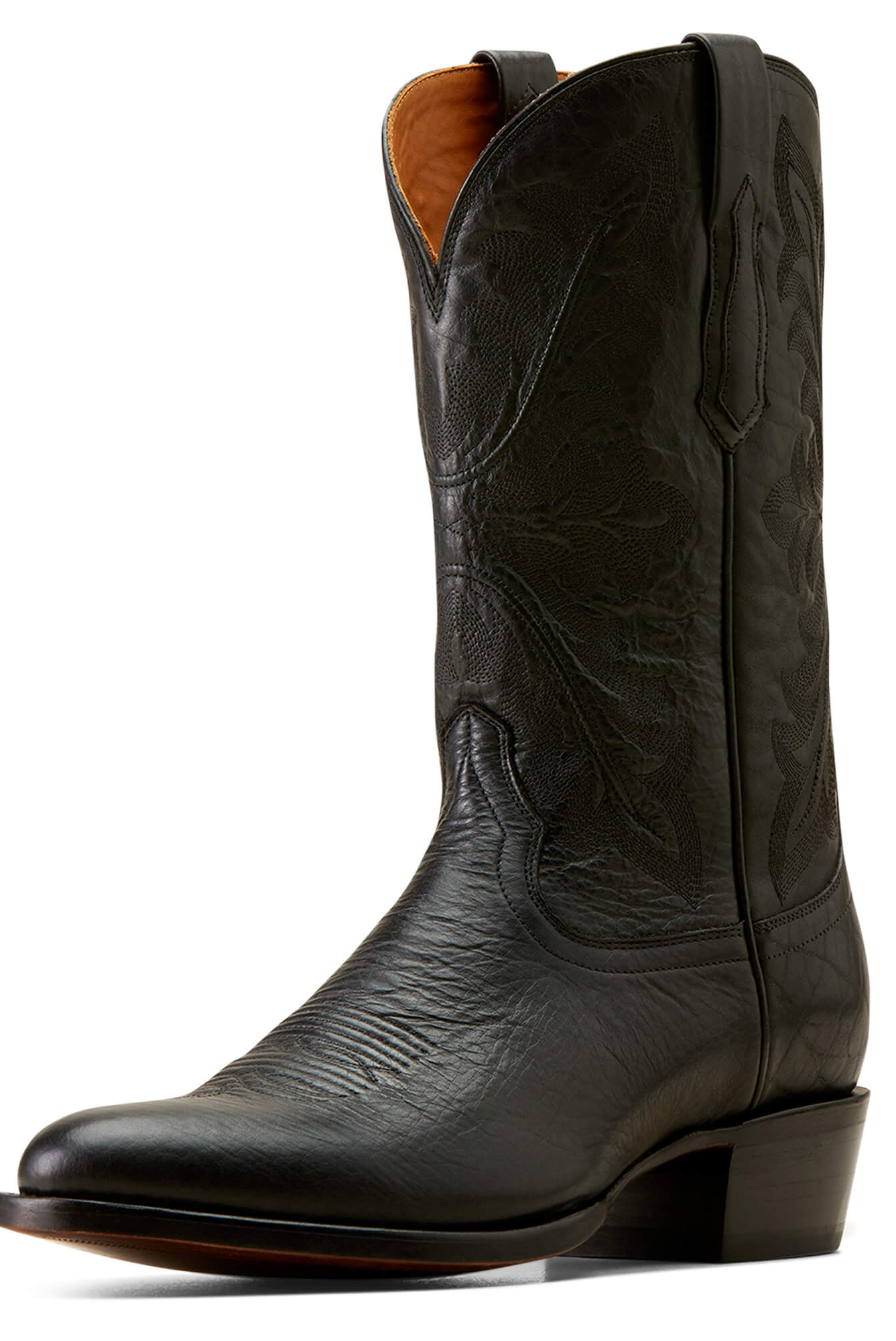 Men's Bench Made James Western Boots in Cool Black Bison Leather, Size: 12 D / Medium by Ariat