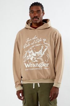 Wrangler® x PacSun Men's Graphic Hoodie in Dune
