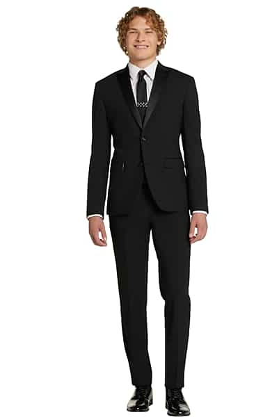 Egara Big & Tall Men's Modern Fit Tuxedo Jacket Formal Black - Size: 54 Long