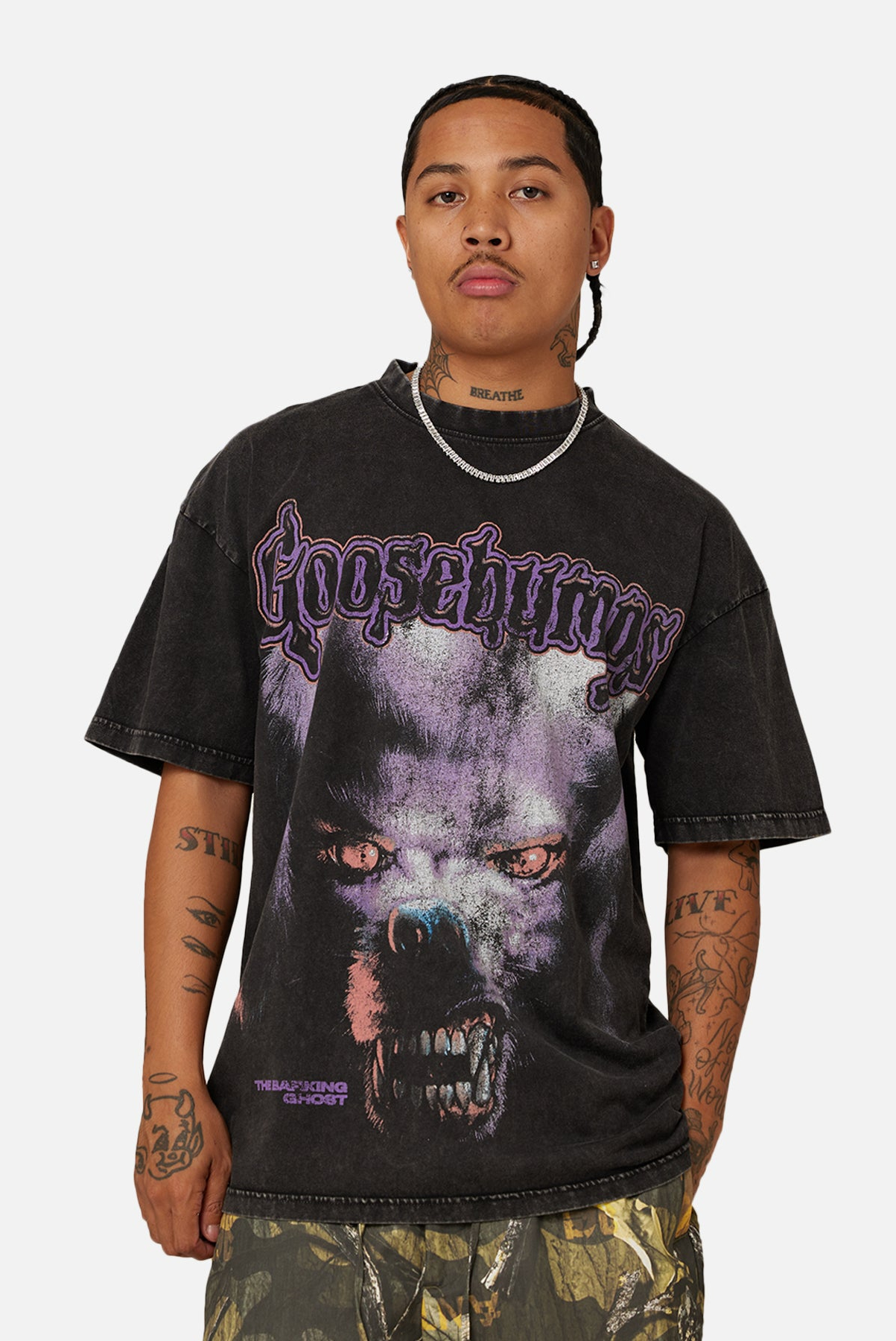 American Thrift X Goosebumps Barking Ghost Vintage T-shirt Black - Size 2XL