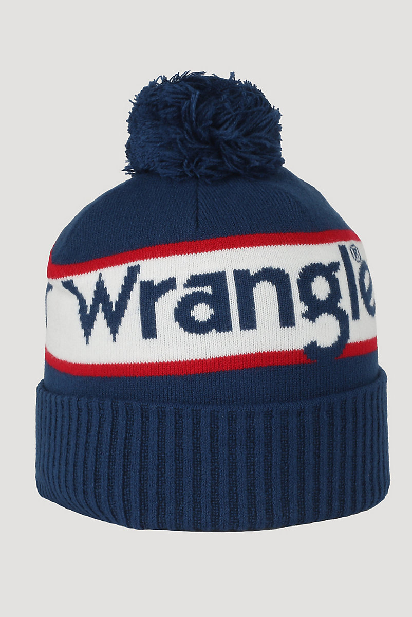 Wrangler® Logo Pom Beanie in Royal Blue