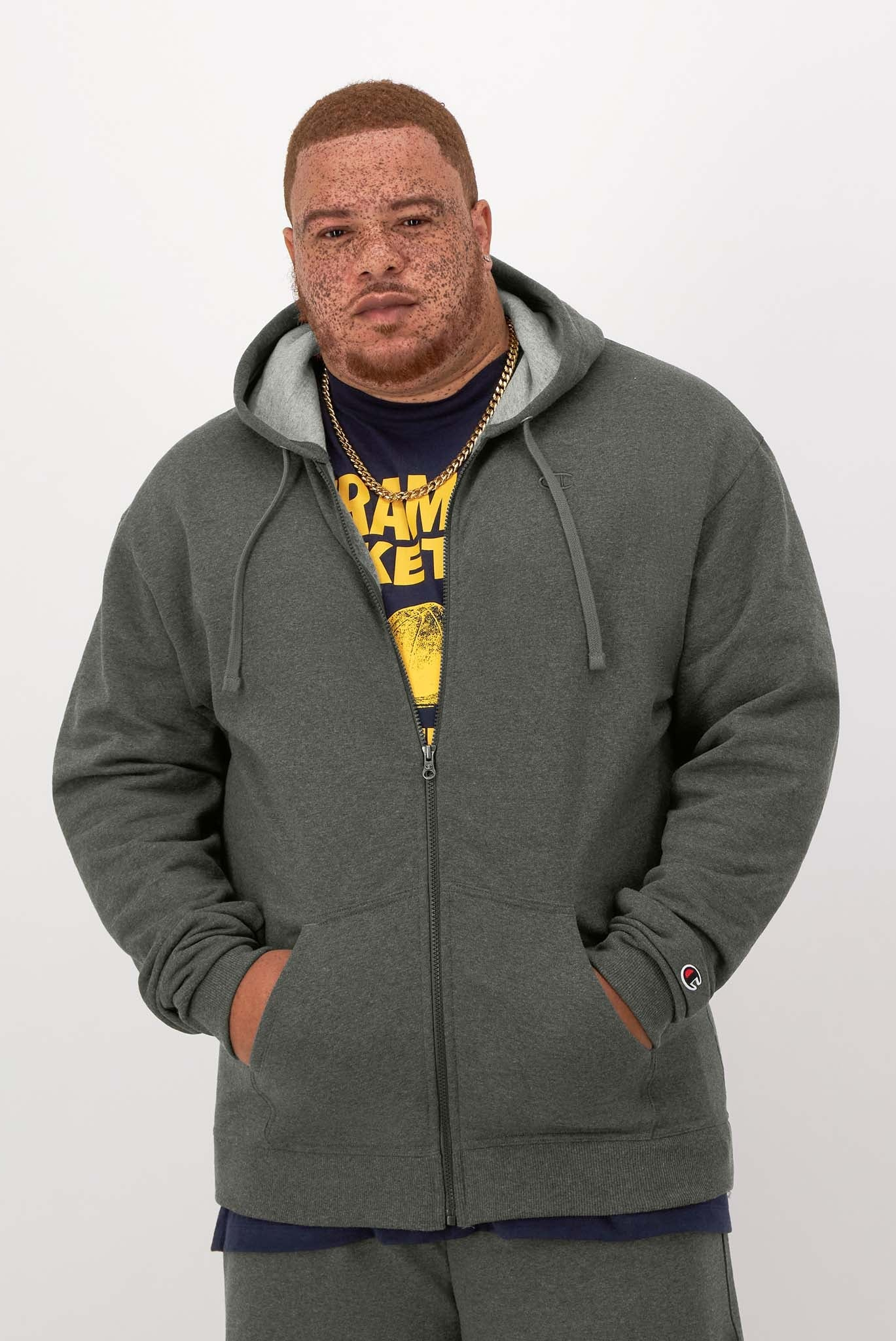 Powerblend Full Zip Hoodie, C Logo - Big & Tall