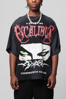 Loiter Trespass Vintage T-shirt Washed Black - Size M
