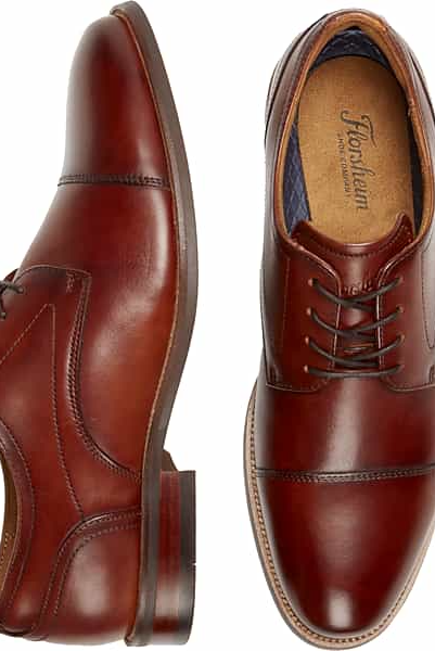 Florsheim Men's Remi Leather Cap Toe Oxfords Cognac - Size: 13 D-Width