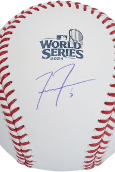 Freddie Freeman Los Angeles Dodgers Autographed  2024 World Series Logo Baseball